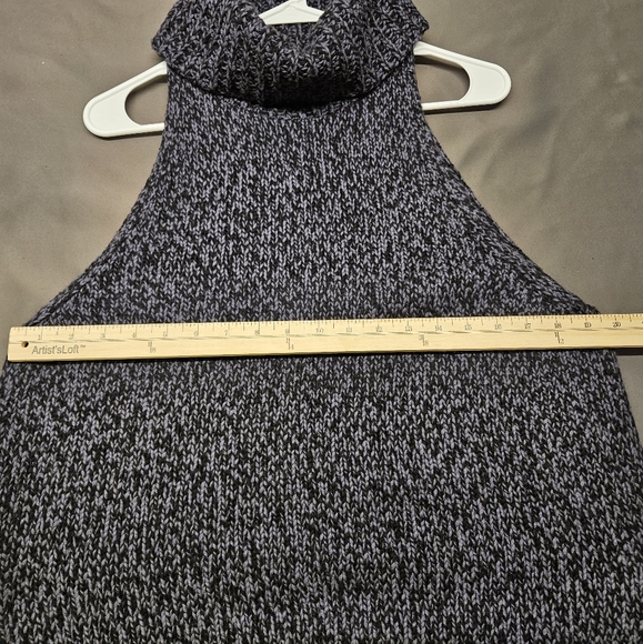 Madewell Sleeveless Knit Sweater Women's XL Blue Cowl Neck Pullover Wool Blend - Picture 4 of 8